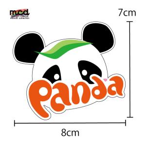 おもしろステッカー パンダ味 オレンジ パロディ パンダグッズ アニマル かわいい ワンポイント 1枚 シール デカール ヘルメット