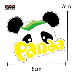おもしろステッカー パンダ味 イエロー パロディ パンダグッズ アニマル かわいい ワンポイント 1枚 シール デカール ヘルメット