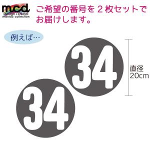 1枚） 赤 20cm 数字選択可能 ビンテージタイプ ゼッケンステッカー 車