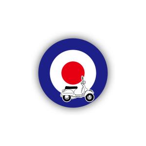 缶バッジ 44mm 赤 1個 scootrists ネコ 黒猫 キャップ 帽子 ベスパ