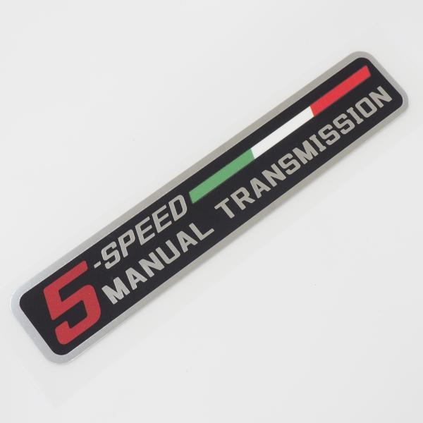 （ミラー）5速マニュアルステッカー 赤 イタリア ミッション 5MT 坂道注意 注意書き かっこいい...