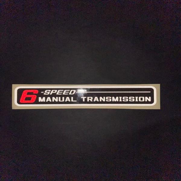 （反射）6速マニュアルステッカー  レッド ミッション 6MT 坂道注意 注意書き かっこいい