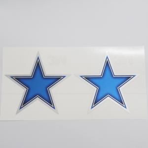 （シルバーブルー）スター 星 マーク ステッカー 2枚セット 星マーク カッティング 10cm 星のシール かっこいい 銀 星型 シール｜マニアックコレクション