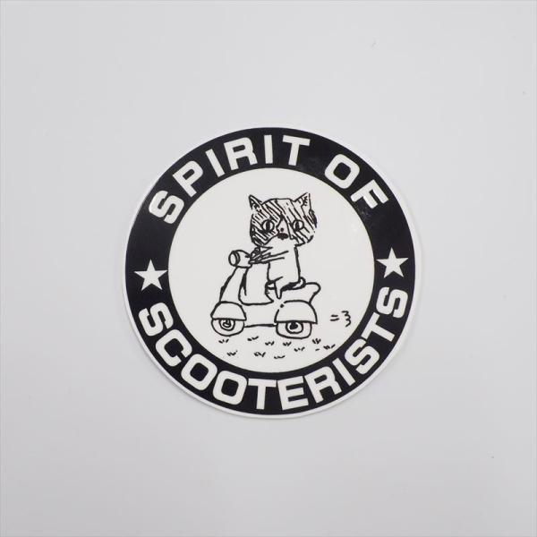 スクーターステッカー scooterists 4cm ネコ 黒猫 シール 防水 原付 ワンポイント ...