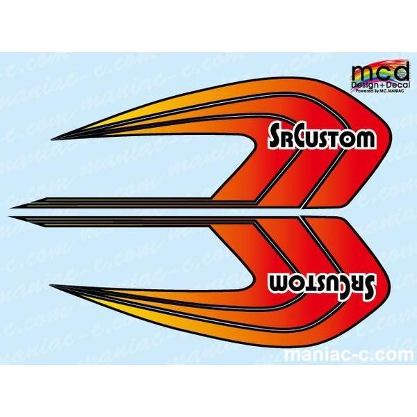 SR400タンク デカール ステッカー  MCDtypeHCF　赤/黄　