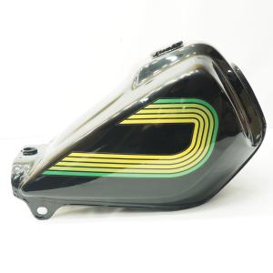 TW200用 タンク デカール ステッカー ファイヤーパターン黒 225