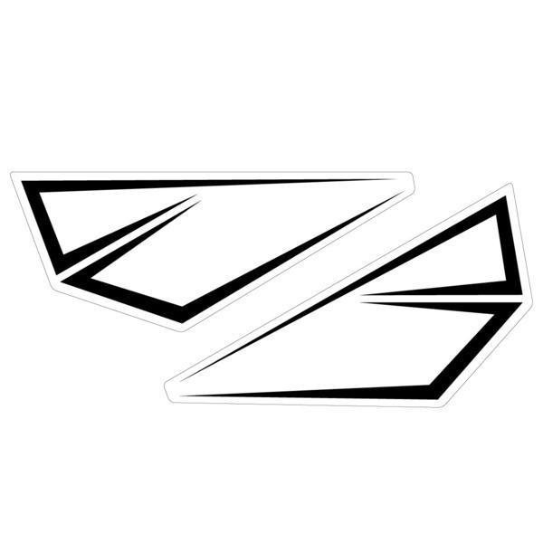 斬新グラフィックTW200/225タンクデカール シャープライン 白/黒