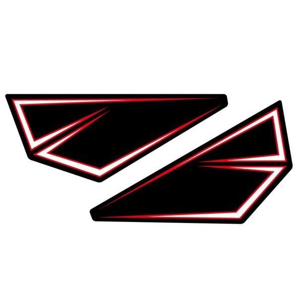 斬新グラフィックTW200/225タンクデカール シャープライン 黒/赤/白