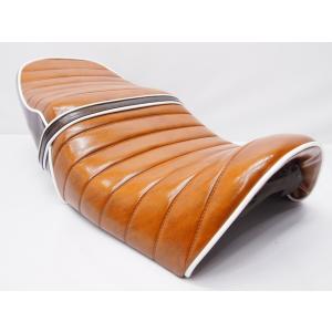 カワサキ バリオス II型 シート ブラウン 茶色 皮 レザー タックロール
