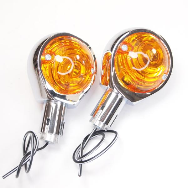 ベスパ VESPA バーエンド Ox-Eye ウインカー メッキ 22ミリバー用 50S 100 1...