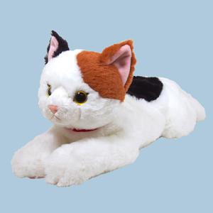 ぬいぐるみ　ひざねこ　Ｍサイズ　ミケ　P-2122サンレモン｜mcodirect