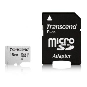 トランセンド（Transcend） 16GB UHS-I U1 microSDHCカード （変換アダプター付） TS16GUSD300S-A｜mcodirect