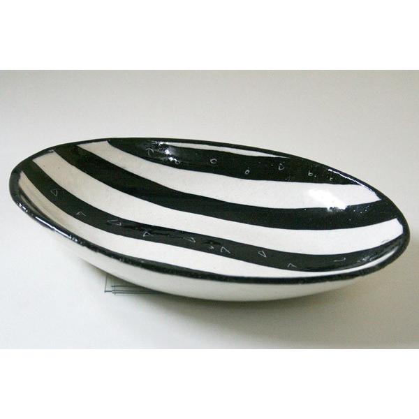 【※代金引換不可・メーカー直送の為、送料は後日別途ご連絡】だ円鉢　made in japan ボーダ...