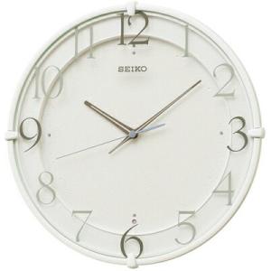 SEIKO 電波掛時計 暗闇でも！字光式(光続ける)ホワイト文字盤！連続秒針 SEIKO セイコー 夜でも見える 夜光電波掛け時計 KX233W 白パール