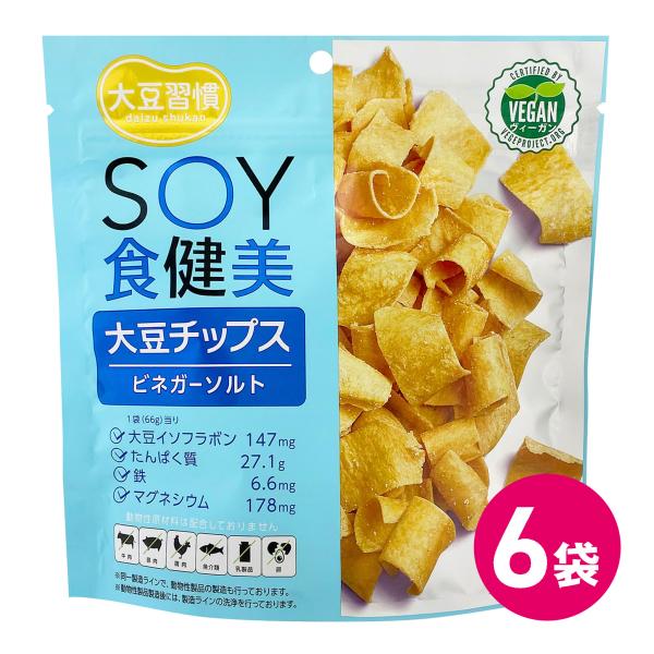 スナック菓子 大豆チップス お菓子 ビネガーソルト イソフラボン たんぱく質 ヴィーガン 大豆習慣 ...