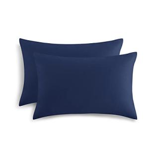 Umi 枕カバー 2枚セット 43x63cm ピローケース 着脱簡単洗える 封筒式ピローケース 6色選べる ダークネイビー