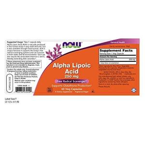 ナウフーズ ALPHA LIPOIC ACID 60 Caps 250 mg (Pack of 2)の商品画像