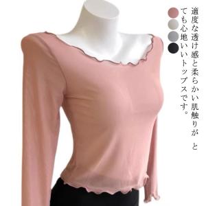 バレエ トップス 大人 フリル メッシュ 長袖...の詳細画像5