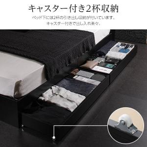 即発送可能】】のベッド 収納付き 引き出し付き 木製 棚付き 宮付き ...