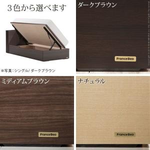 フランスベッド ダークブラウン 宮付き 照明付 ベッド ベッドフレームのみ 照明付 シングル Ds 丸大木工 代引不可 宮付き シングル 跳ね上げ横開き