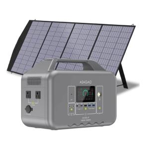 ポータブル電源 ポータブル電源&200Wソーラーパネルセット リン酸鉄 大容量 1008Wh 車中泊 キャンプ アウトドア 防災 停電対策 ASAGAO AS1000-JP