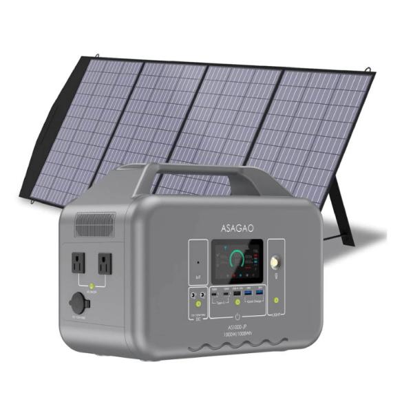 ポータブル電源 ポータブル電源&amp;200Wソーラーパネルセット リン酸鉄 大容量 1008Wh 車中泊...