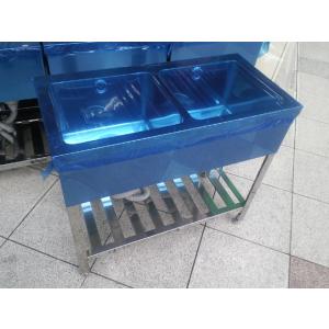 [溶接式] 業務用 ステンレス 2槽シンク（流し台） W900xD450xH800mm