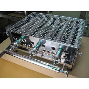 AKS 業務用 ガス式 やきとり焼き器 3本バーナー (金網つき) AY-15