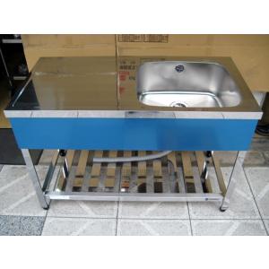 新品 [組立式] 業務用 水切り付 1槽シンク（流し台） W750xD450xH800mm