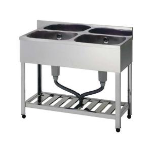 [組立式] 業務用 ステンレス 2槽シンク（流し台） W1000xD450xH800mm
