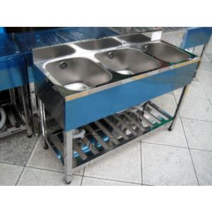 新品 [組立式] 業務用 ステンレス 3槽シンク（流し台） W1200xD450xH800mm (バ...