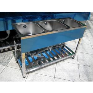 未使用 ステンレス3槽シンク 流し台 1200×600×800 新品 [組立式] 業務用 ステンレス 3槽シンク（流し台