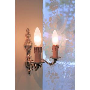 フランスアンティーク調ツインキャンドル型ブラケットライト（ ロウソク型壁付け照明ランプ）