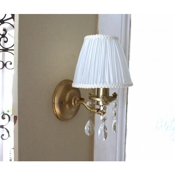 燭台に見立てたキャンドルランプ調ブラケットライト（U型）クリスタルガラスオーナメント＆フェミニンなホ...