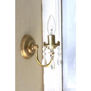 燭台に見立てたキャンドルランプ調ブラケットライト（U型）クリスタルガラスオーナメント仕様