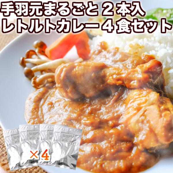 ポイント消化 送料無 食品 レトルトカレー セット 手羽元カレー まるごと2本 チキンカレー 240...
