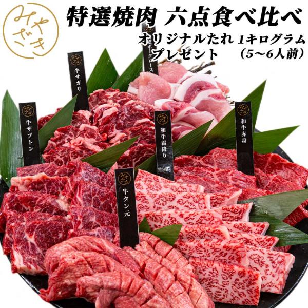 牛肉 セット 肉 焼肉 焼肉 セット 食べ比べ 6点 1キロ 5〜6人 送料無料 父の日 プレゼント...