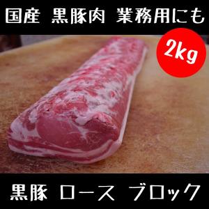 豚肉 黒豚 ロース ブロック 2kg (2,000g) セット