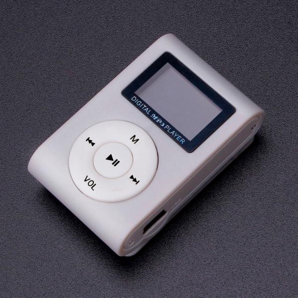 【中古品】【シルバー】液晶画面付き MP3 音楽 プレイヤー SDカード式