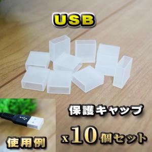 【端子キャップ】【USB】 コネクター カバー 端子カバー 保護 カバーキャップ　カラー クリア 10個セット