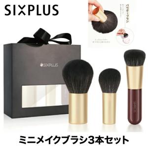 SIXPLUS ミニメイクブラシ 3本セット ファンデーションブラシ パウダーブラシ チークブラシ メイクブラシ ミニブラシ 収納袋 フェイスブラシ パウダーファンデ｜mecu