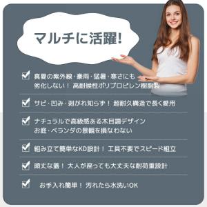 屋外収納ボックス 380L 大容量 戸外収納庫...の詳細画像4