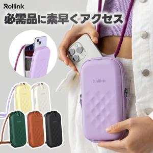 スマホショルダー ハードケース おしゃれ Rollink スマホポーチ フォンケース 耐衝撃 軽量 150g 斜めがけ ポーチ レディース メンズ 縦型 ストラップ 防水 旅行
