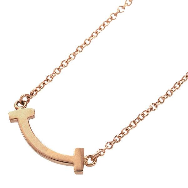 送料無料 本物 Tiffany＆Co. ティファニー Tスマイル ミニ ネックレス 750YGイエロ...