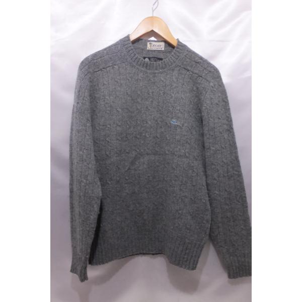 ZOD LACOSTE ワンポイントワッペンセーター サイズM グレー系 トップス メンズ