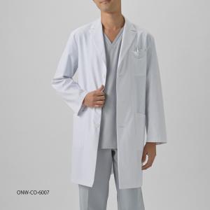 白衣 ドクターコート 白 オンワード（男性用ショート）CO-6007 制菌加工 形態安定性 二重ポケット｜medi-wear