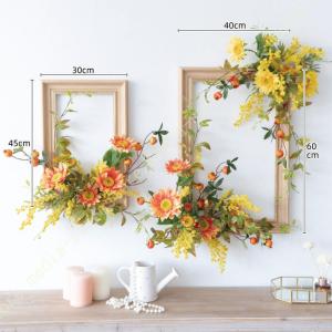 造花 人工観葉植物 壁掛け 北欧風 ウォールグリーン 壁面緑化 フェイクグリーン 造花 ミックス リーフ ラベンダー 緑 店舗装飾 リビング オフィス 部屋 室内