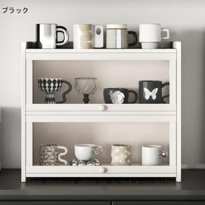 食器棚 ミニ食器棚 卓上 本棚 おしゃれ キッ...の詳細画像1