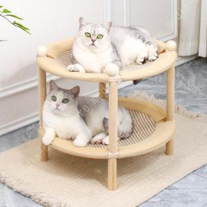 猫ハウス 猫爪とぎ 四季通用 2段 省スペース 猫ベッド 猫ソファ 耐用 頑丈 ペット用品 キャットタワー かわいい ソファベッド ペット用 猫寝具