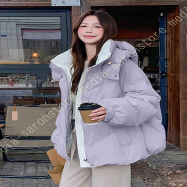 中綿コート ジャケット レディース ショット丈 ふわふわ BF風 可愛い 着痩せ 無地 オシャレ 冬...